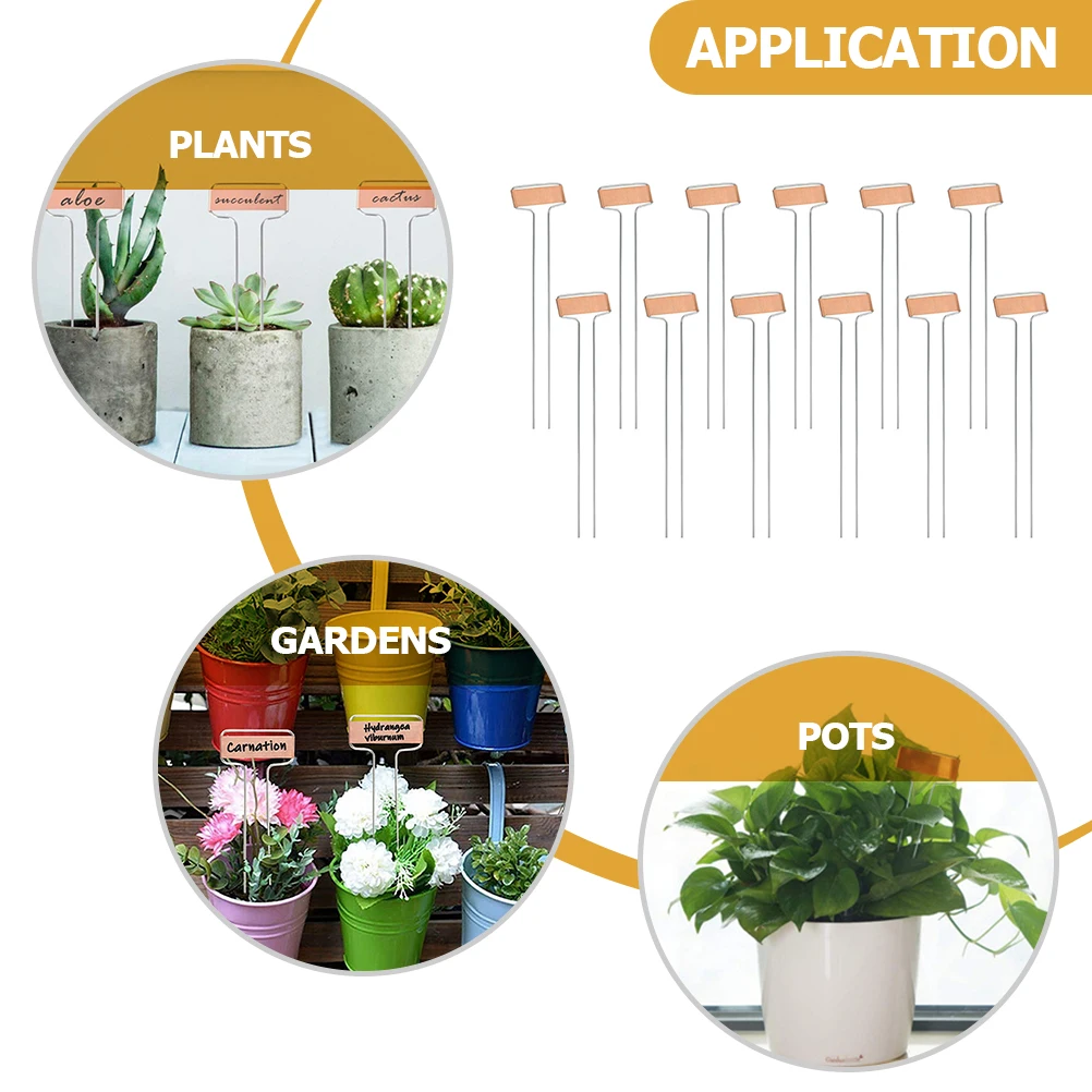 

20 Pcs Copper Plant Labels Sturdy Design for Garden Vegetable Plots Reusable Metal Markers Easy Insert Soil Flower Beds Pots