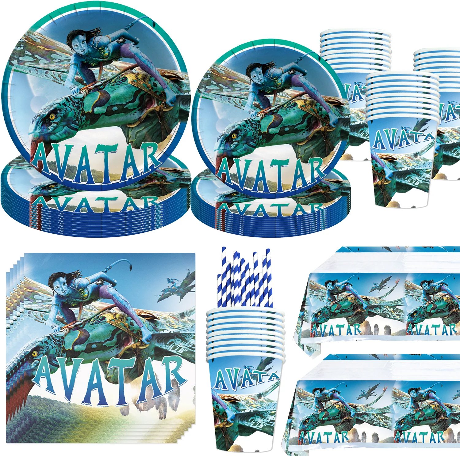 Avatar-Film Geburtstagsdekoration Tischware Tischdecke Tasse Teller Serviette Tasche Ballon Babyparty Partyzubehör Geschenke – Detail 2