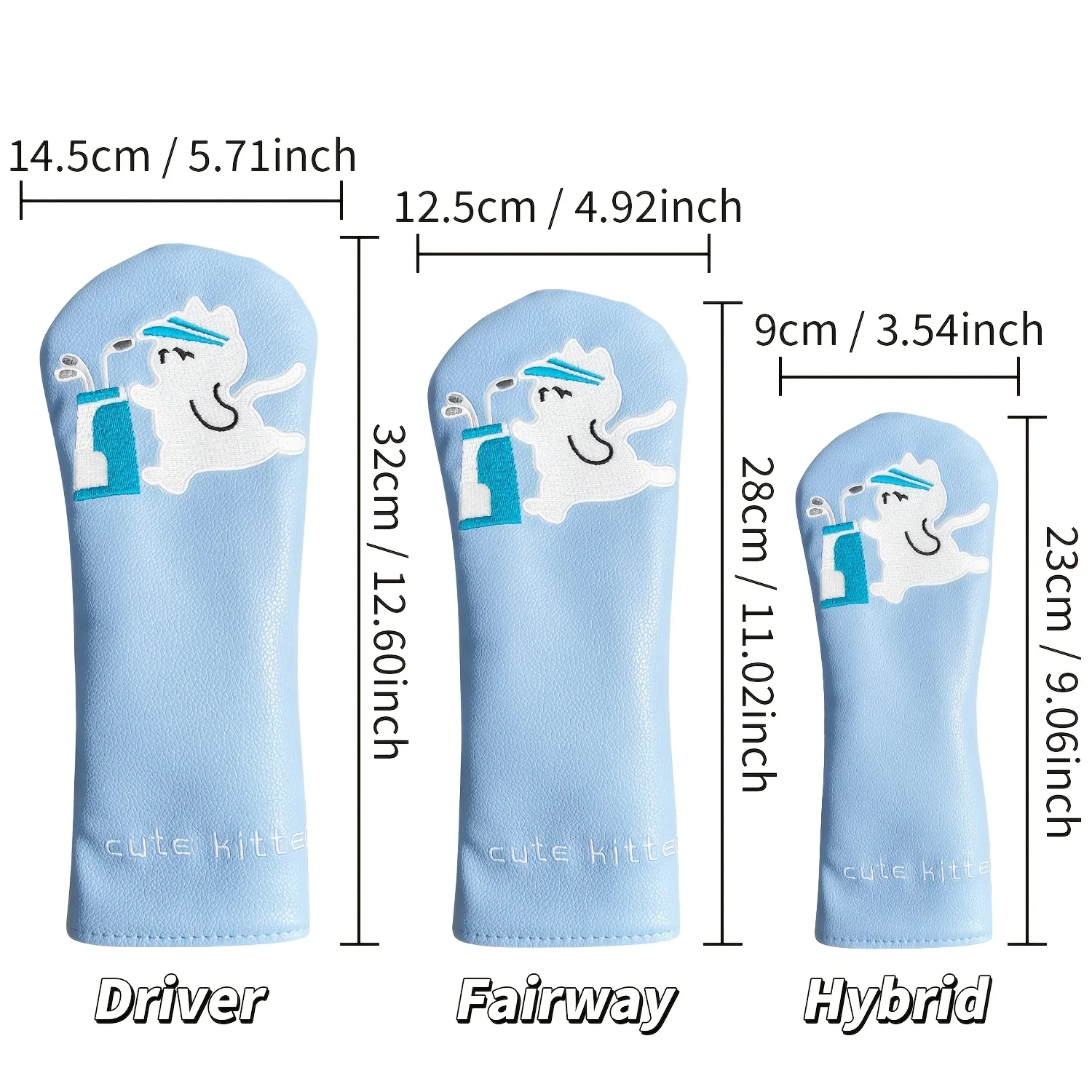 Blue Cat Playing Design Style Golf Club Cover, Fashionable Golf Club Head Cover, Golf Fairway Wood Head Cover, Best Gift view 6