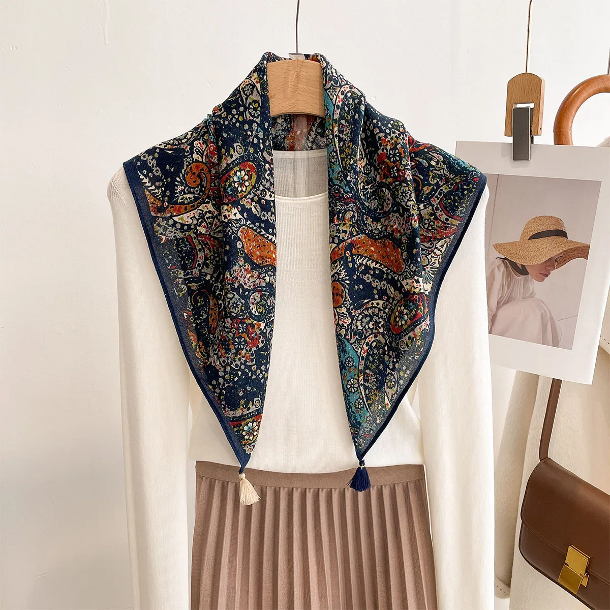 

Luxury Hijab Turban Scarf Women Classic Headscarf Shawl Wraps Neckerchief Bandana Ribbon Headband Hair Bands Foulards Femme