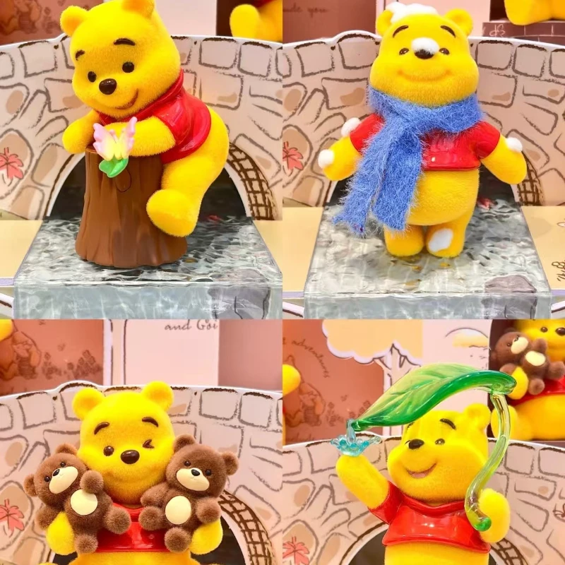 Nuovo Anime Pooh Bear Happy Times Series Blind Box Ornamenti fatti a mano con licenza ufficiale Ragazze Regali misteriosi periferici Ornamento