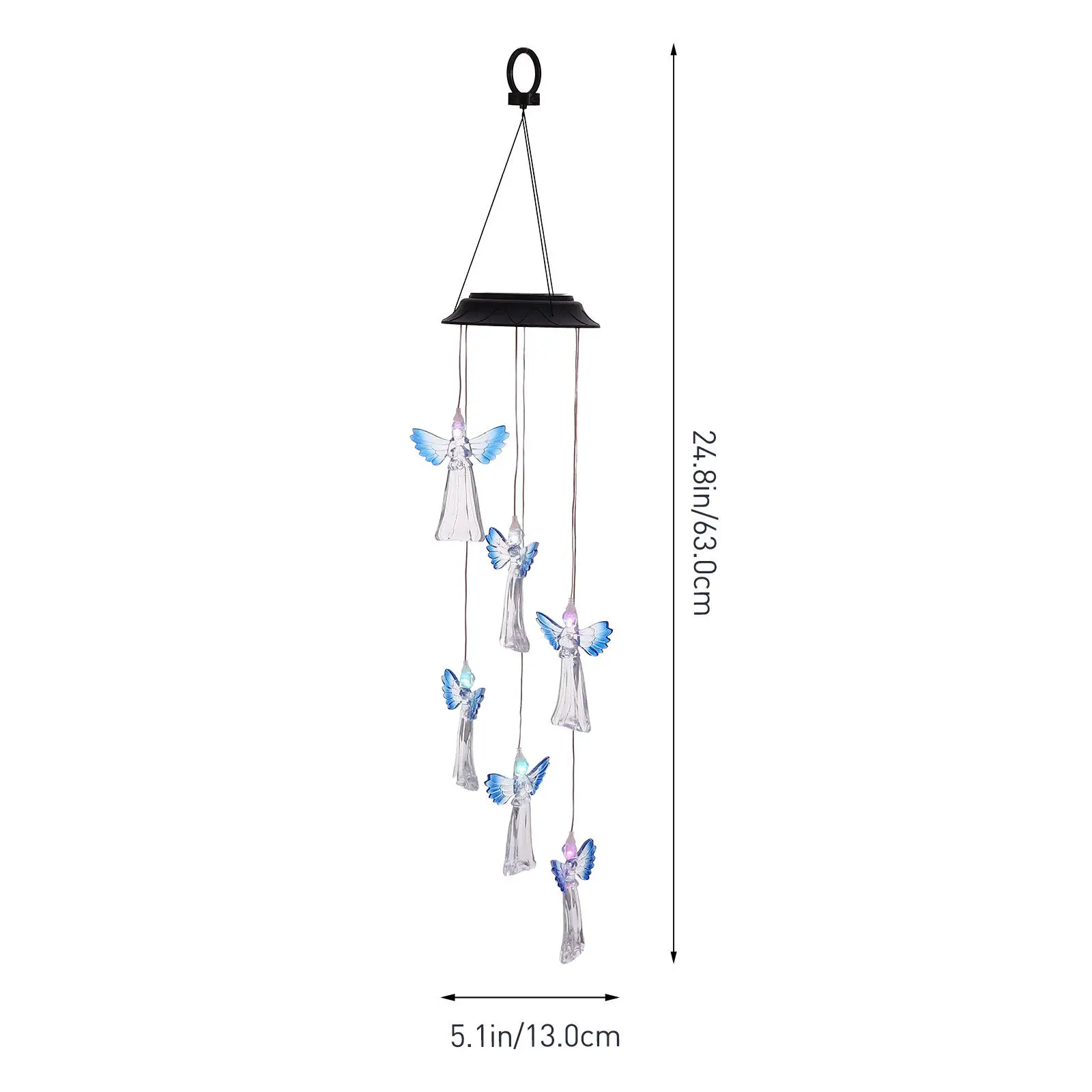 Angel Wind Chime Light Garden Hanging Lamp Solar Outdoor Lights for Bell Chimes outside