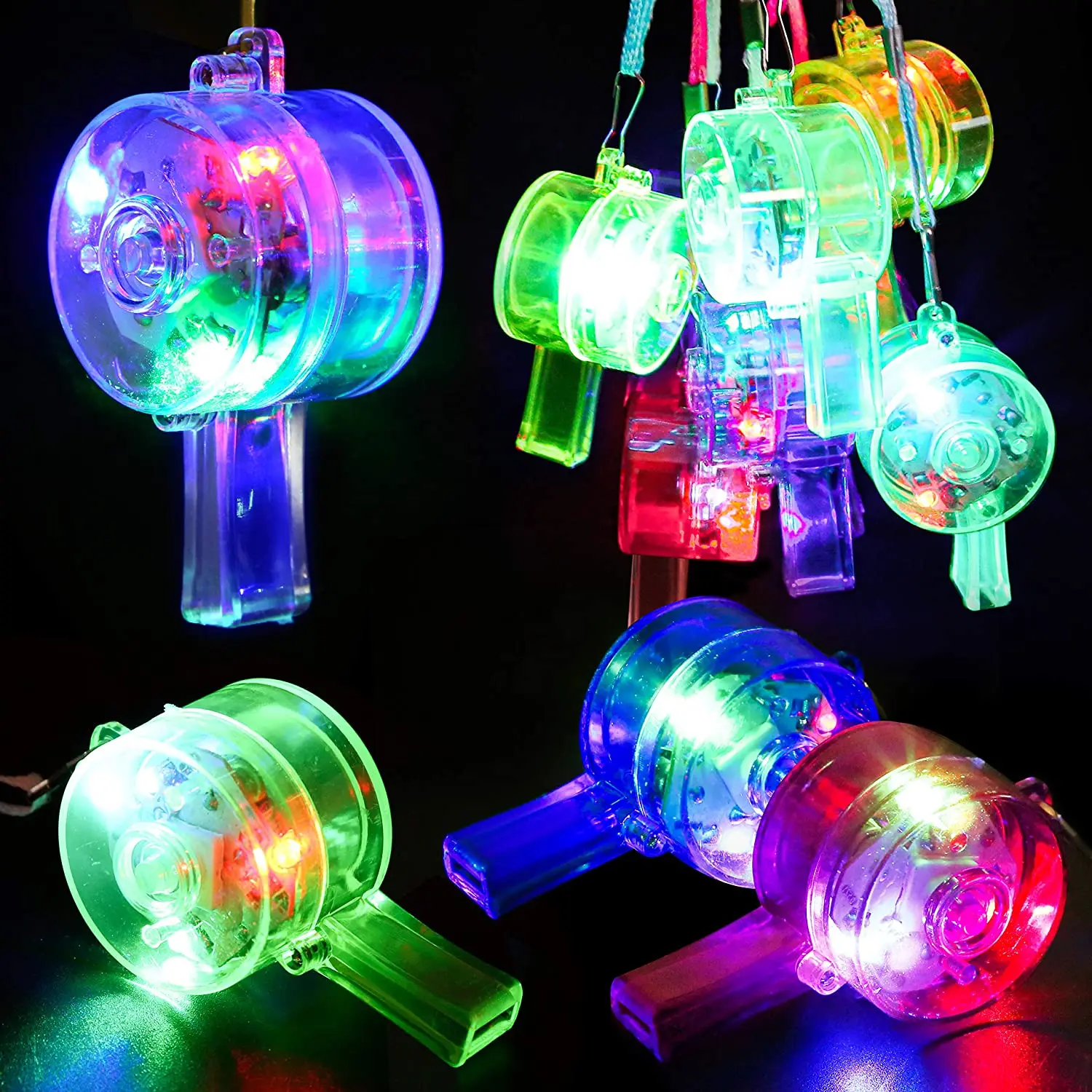 LED Light up Whistle Glow Whistles Bulk Party Supplies Toys Whistles Party Favors Glow in the Dark for Christmas Birthday Party