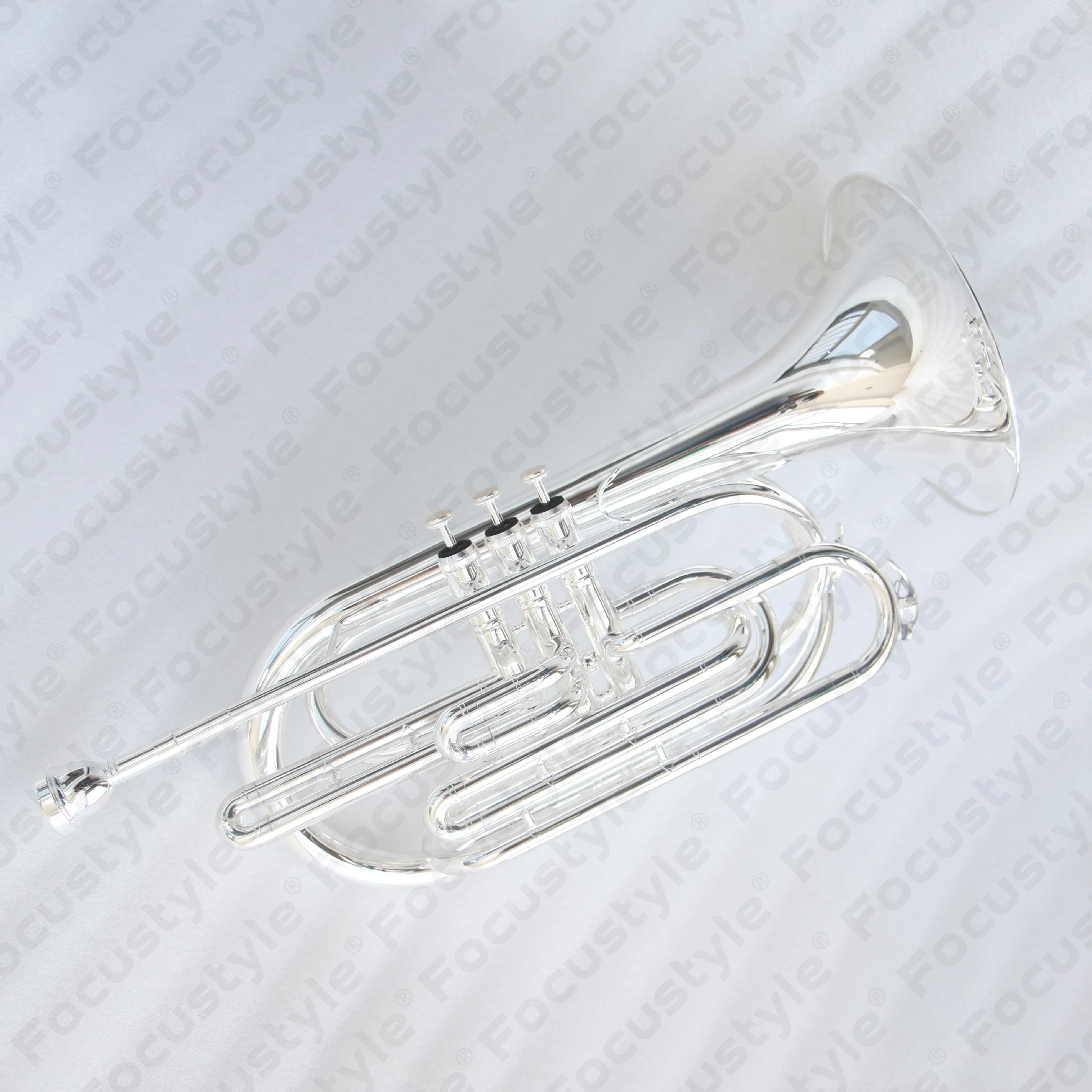 

Wholesale High Quality BB Tone Silver Plated Marching Trombone Top Grade Marching Trombone OEM With Musical Instrument Case