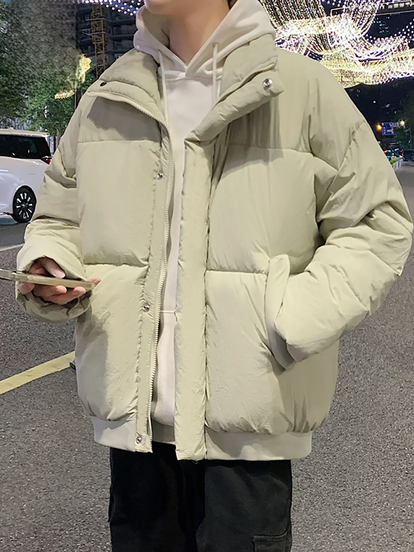 

TUCANO Wooden Du Men's Thiened Warm Loose Cotton Jaet Stand Collar Casual Outerwear Autumn Winter Faion Streetwear