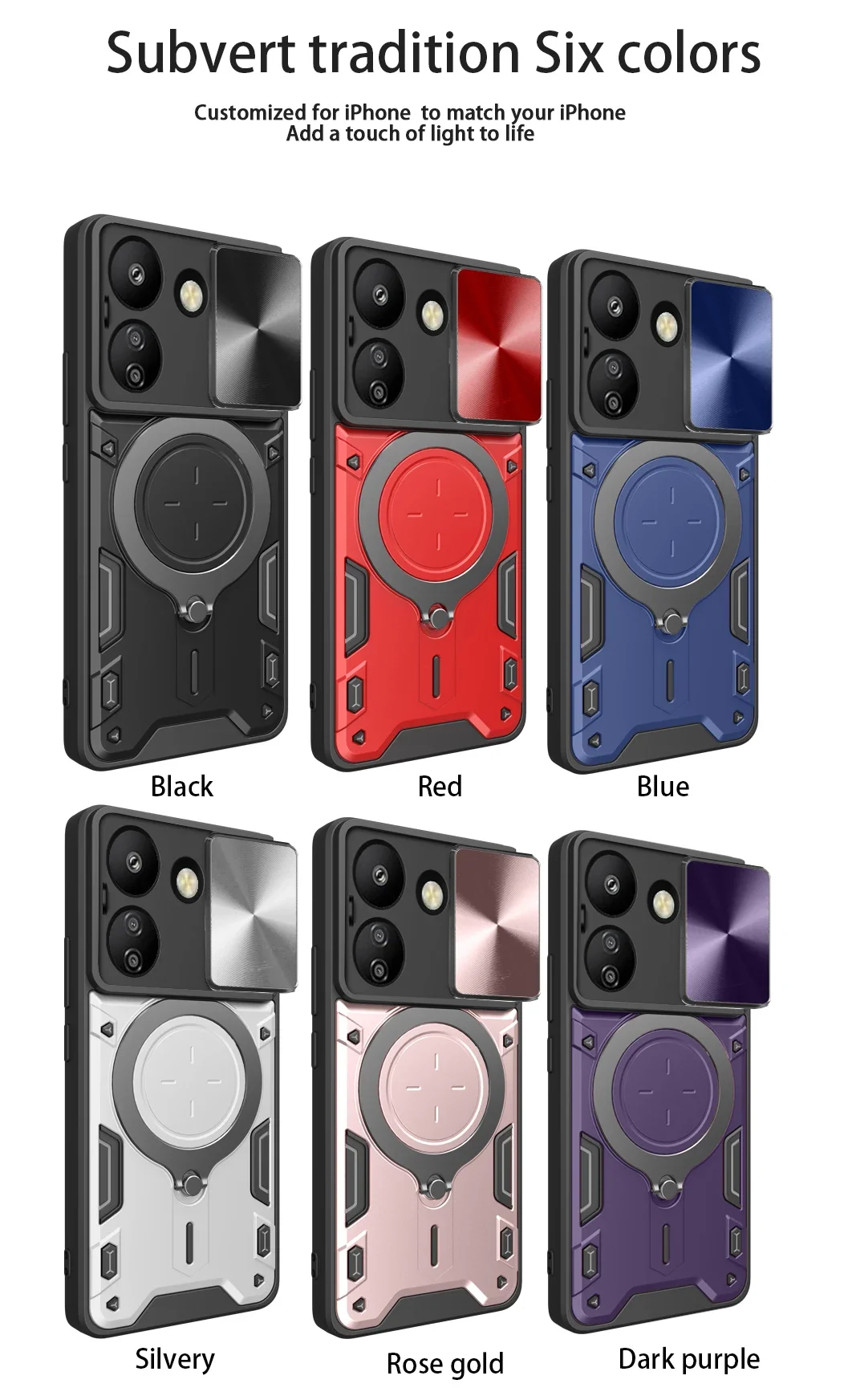 Capa para xiaomi mi poco c75 c71 c55 c61 c65 suporte magnético girado anel kickstand camada pesada à prova de choque capa de telefone