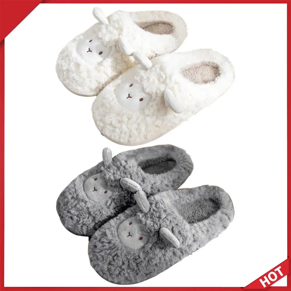 

Плюшевые тапочки-овечки: уютные пушистые домашние тапочки с закрытым носком, нескользящие, теплые, в виде животных, для дома и спальни