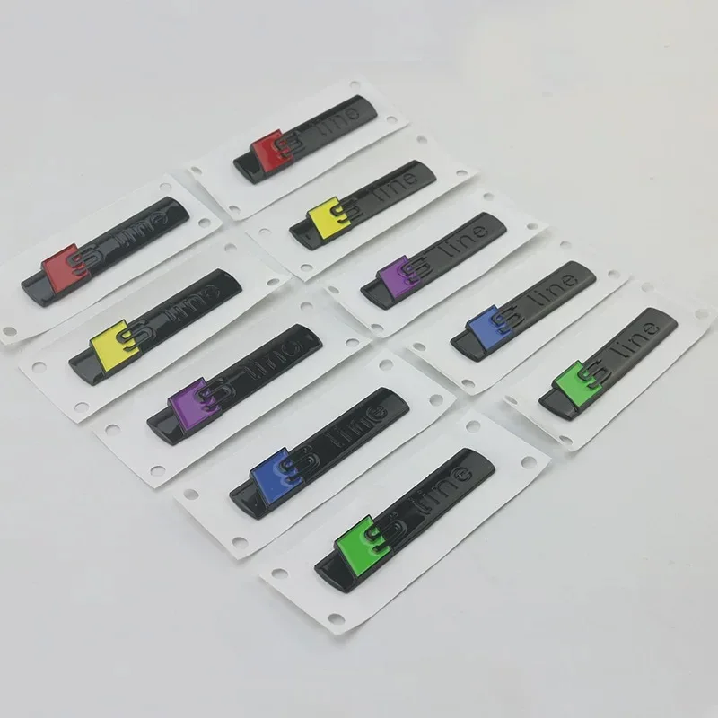 2pcs 3D ABS Sline Logo S Line Emblem Car Fender Badge For Audi A1 A2 A3 A4 A5 A6 A7 A8 Q2 Q5 Q7 Q3 TT S Line Sticker Accrssorie
