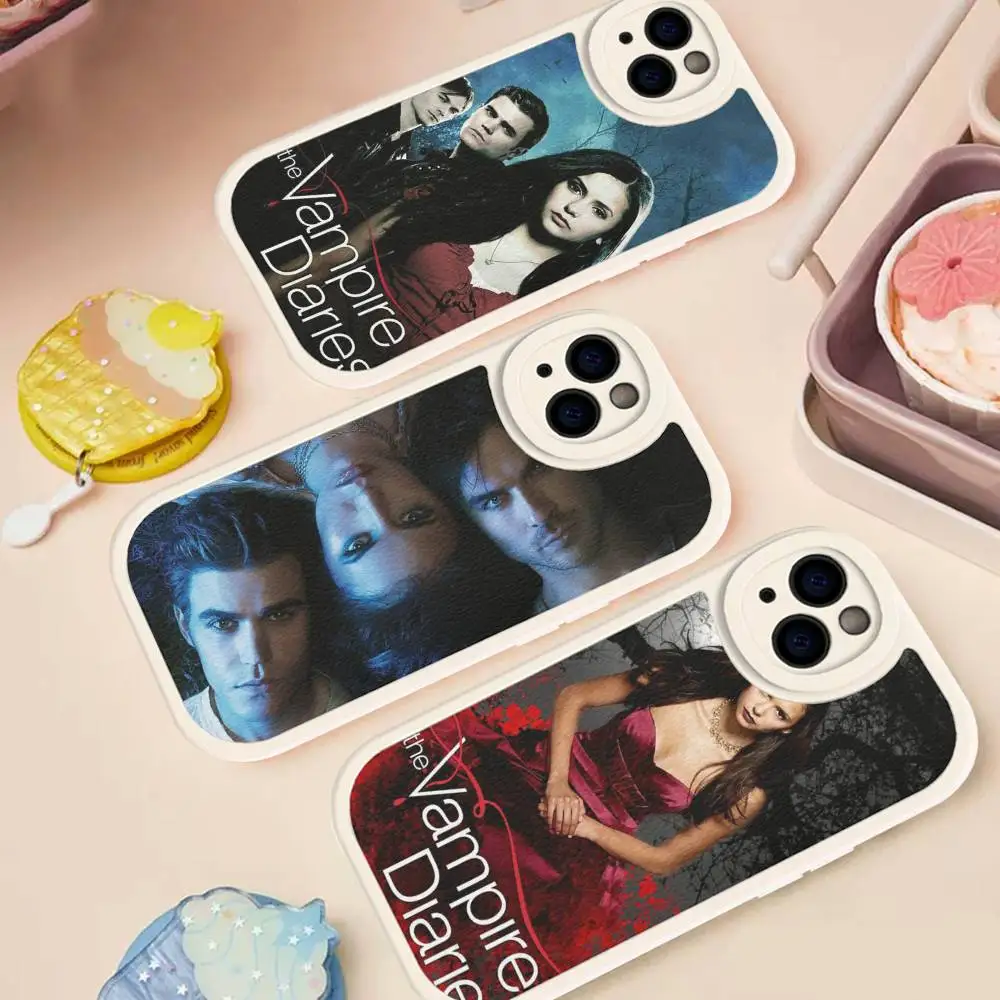 The Vampire Diaries TV Phone Cover For IPhone 11 12 13 14 15 16 Pro Max Mini Plus Soft Leather Case