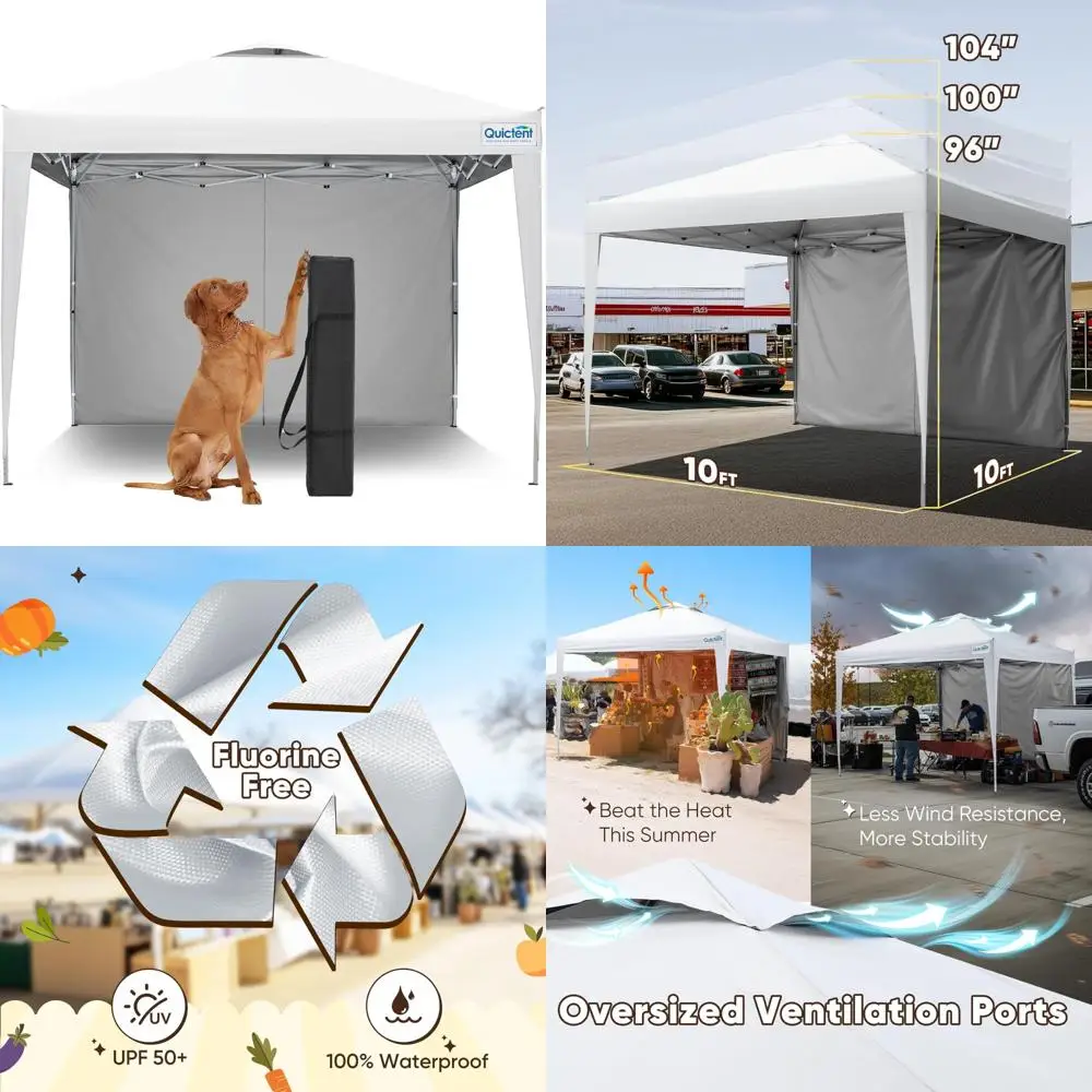 

Portable 10x10 Instant Canopy Tent with Waterproof and UV Protection, Ideal for Outdoor Activities, Suitable for One Person, Com