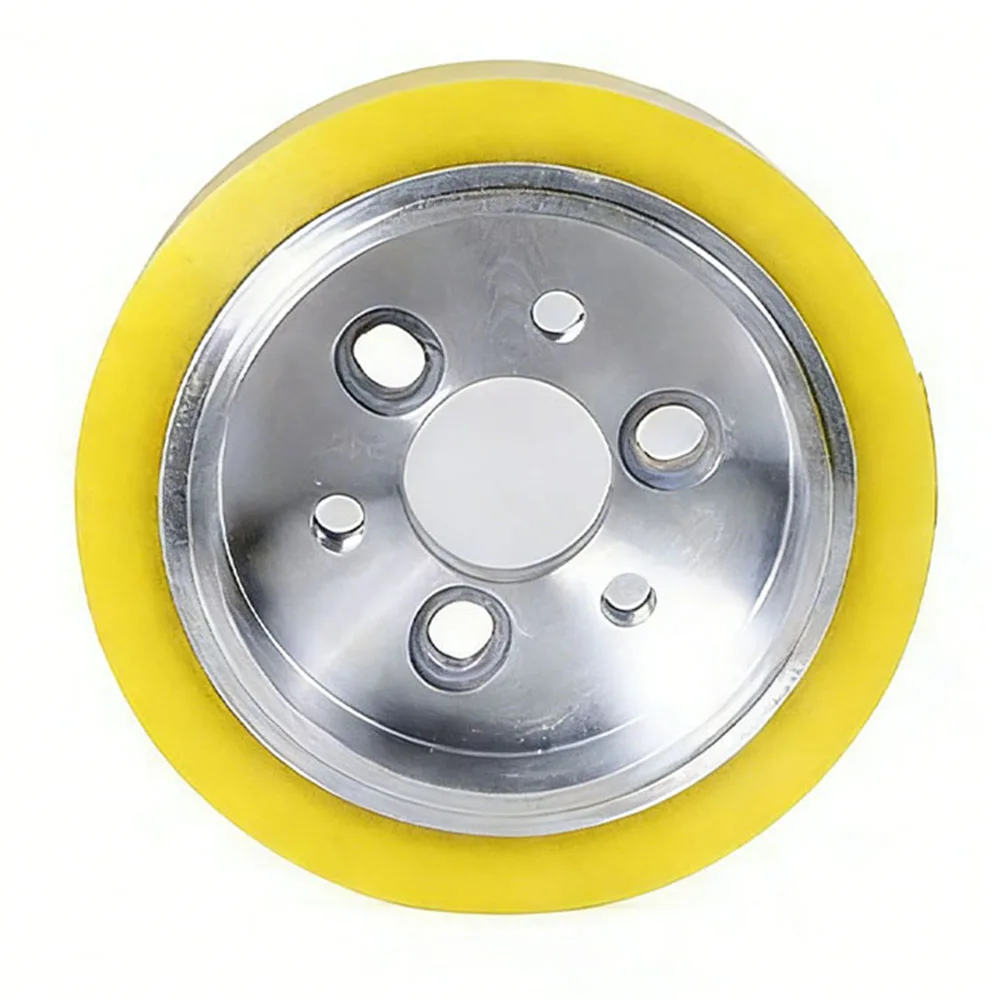 Replacement Polyurethane Drive Wheel for Four-Sided Planer Feed Systems Compatible with Standard Six-Hole Configuration