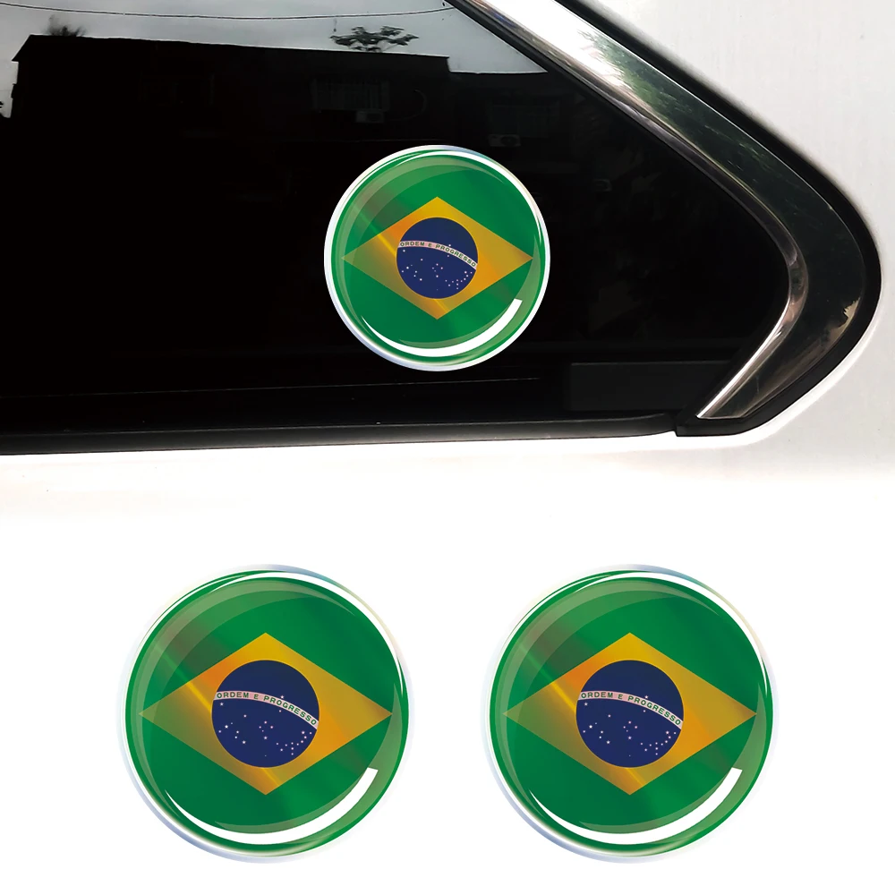 

Brazil Flag Belarus Bahrain Laser Epoxy Decorative Sticker 3D Motorcycle Tank Decals Stickers Case Strong Stickiness Accessories