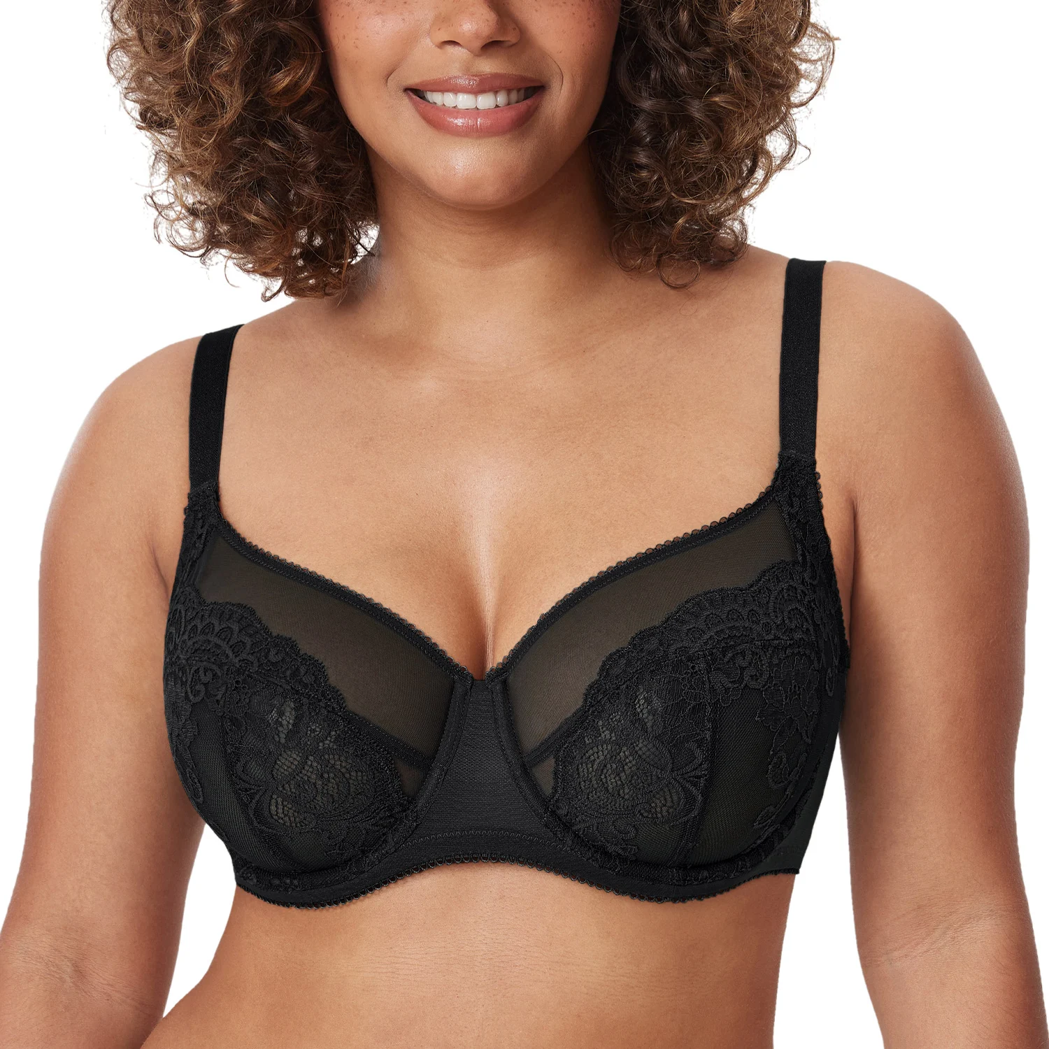 Women\'s Lace Bra Plus Size Full Coverage Underwire Sexy Unlined Bras