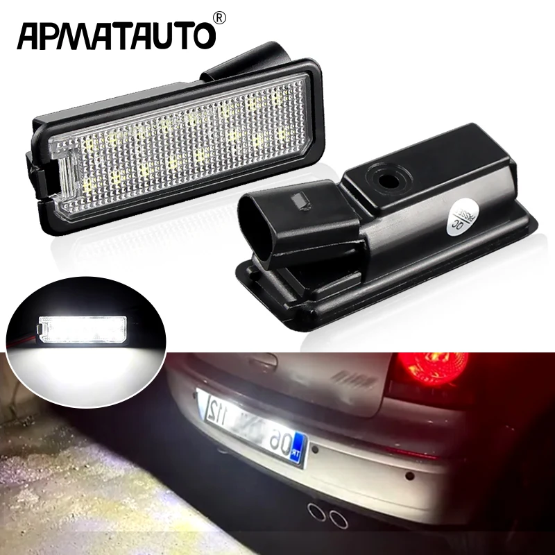 2Pcs Canbus LED License Plate Lights For Seat Leon MK2 MK3 Altea Ibiza MK4 MK5 Toledo Exeo Skoda Superb Car Number Plate Lamps