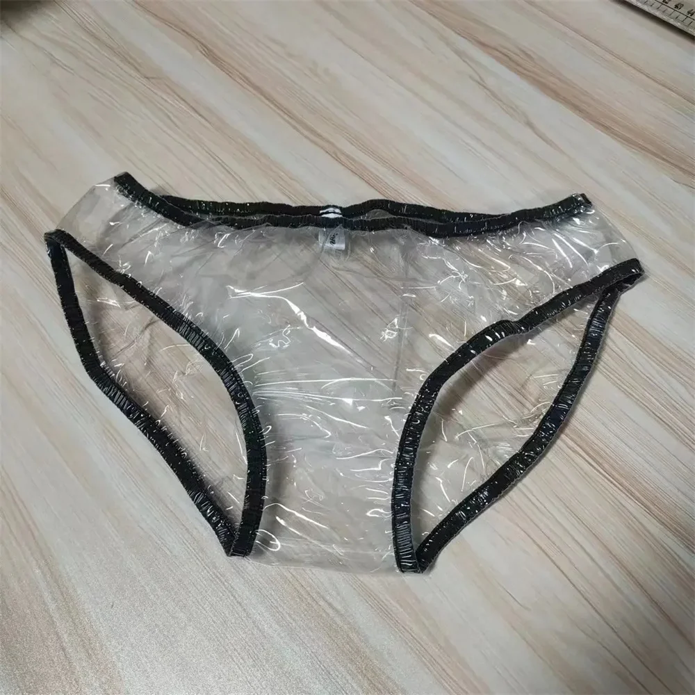 

Pink fully transparent PVC super soft mid-waist sexy seduction briefs ABDL men and women