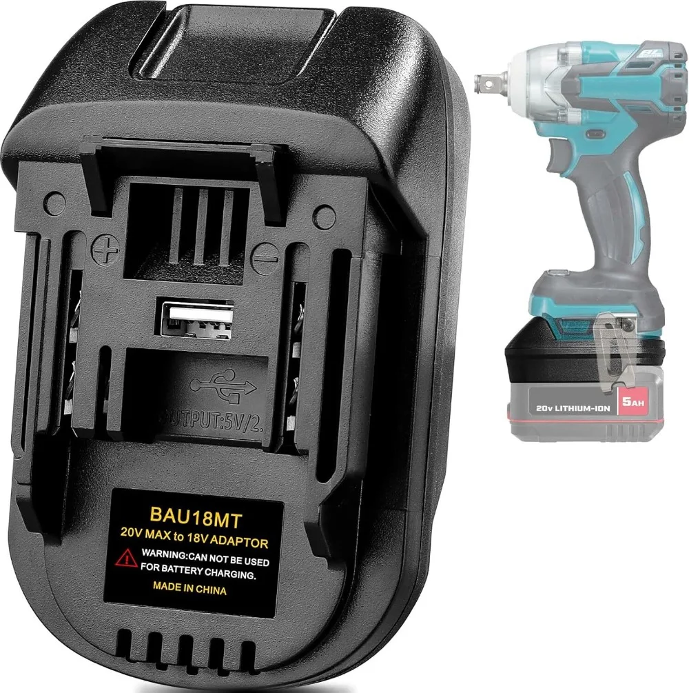 

Адаптер для аккумулятора Bauer для Makita, преобразователь литий-ионного аккумулятора Bauer 20 В для электроинструментов Makita 18 В
