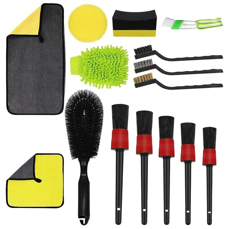 

Car Cleaning Kit Scrubber Drill Detailing Brush Set Vents Towel Polisher Car Auto Detailing Tools Interior Exterior Cleaning Car