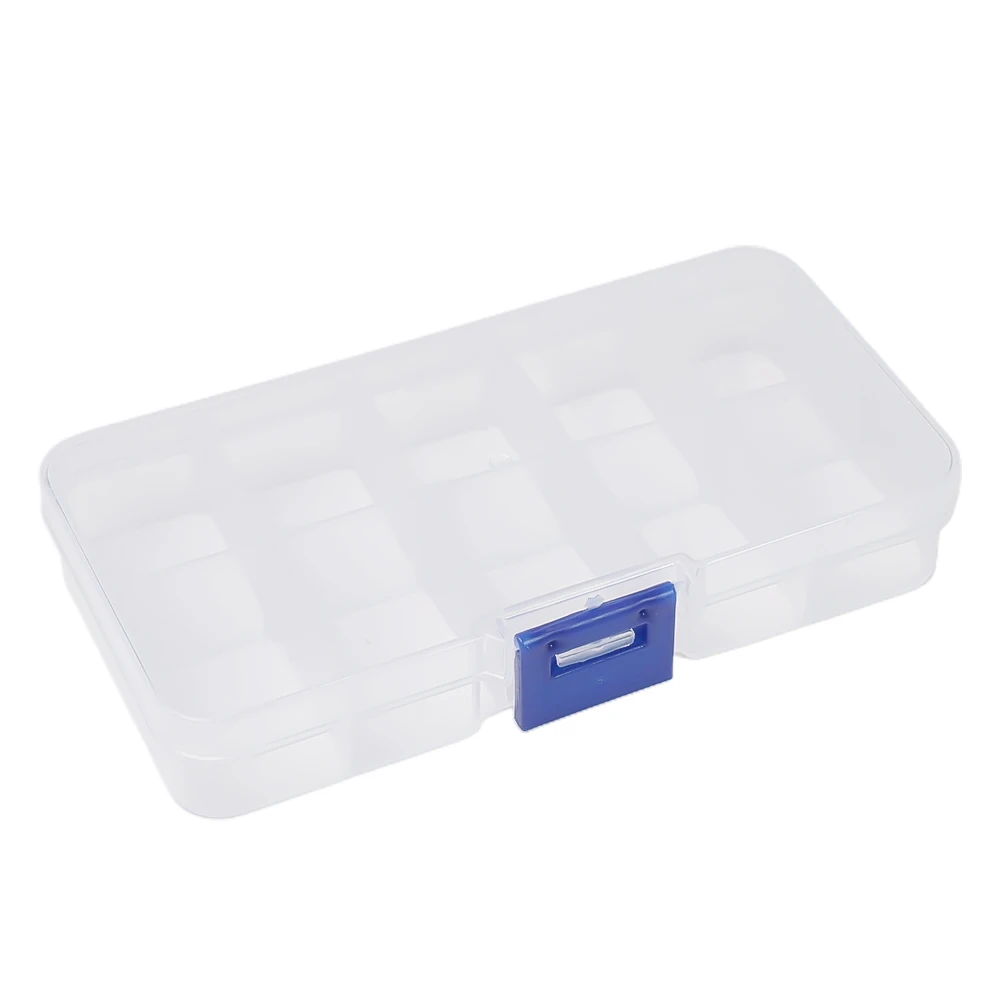 10/15 Slot Cell Transparent Portable Jewelry Tool Storage Box Container Ring Electronic Parts Screw Beads Organizer Plastic