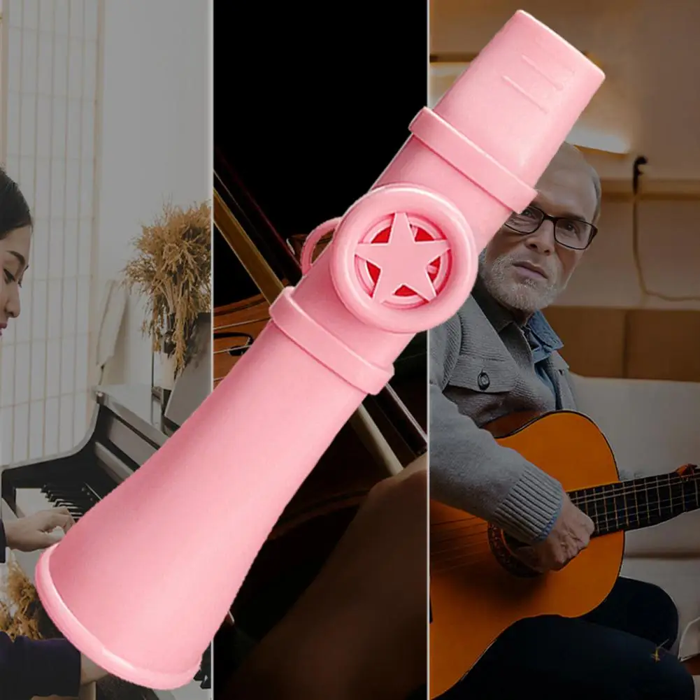 Kazoo de plástico com cordão, 13.5cm, fácil de aprender, flauta kazoo adulto, instrumento musical para guitarra, ukulele, violino, teclado de piano