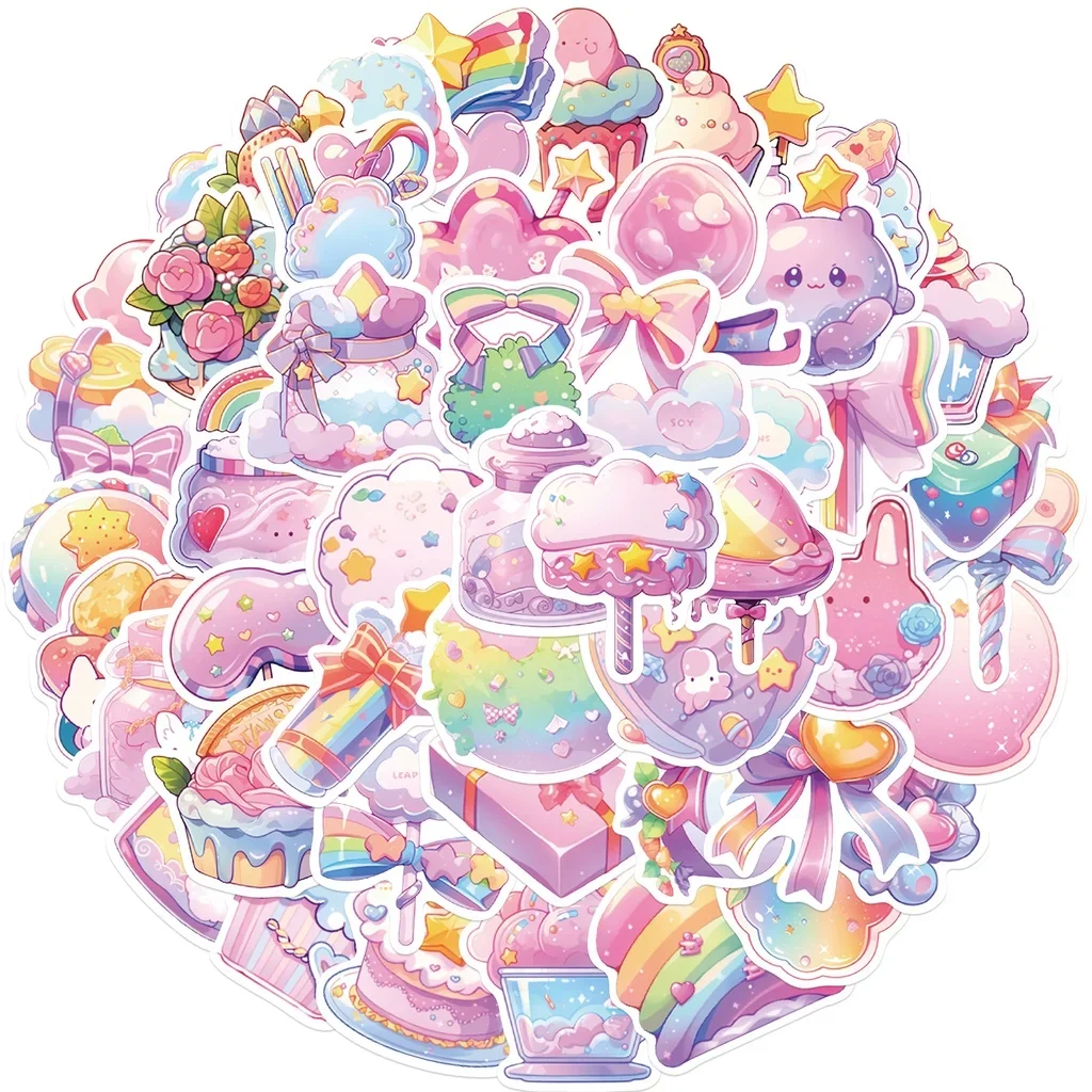 

50PCS Cartoon Candy Small Items Waterproof Graffiti Stickers For Helmet Bicycle Hand Account Pencil Case Decals