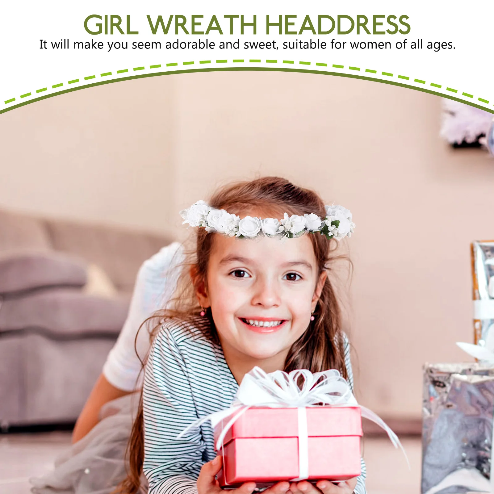 

Flower Wreaths Headdress Pe Foam Artificial Flowers Bridal Headband Photography Props Adjustable Ribbon Simple Elegant Wedding