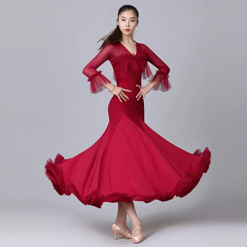 

2023 New Ballroom Waltz Modern Dance Dress Ballroom Dance Competition Dresses Standard Ballroom Dancing Clothes Tango Dress