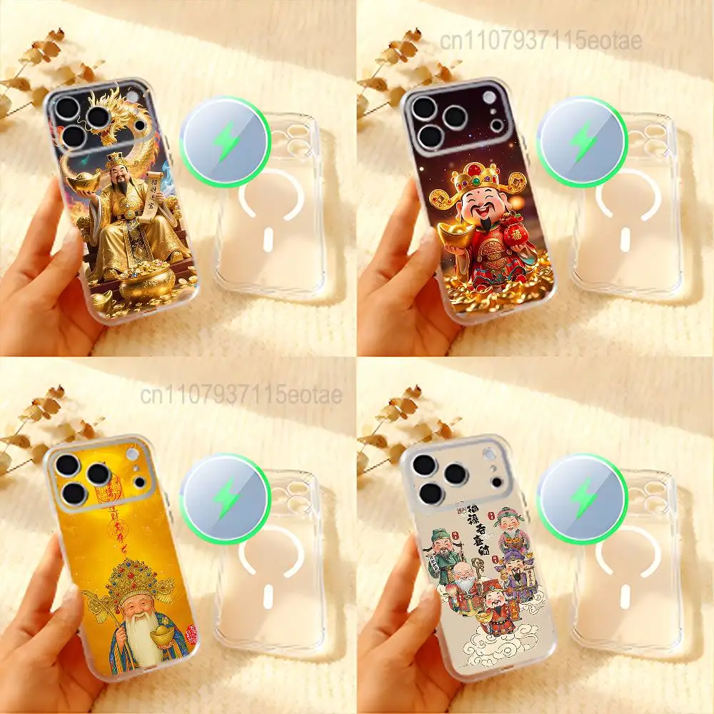 

Чехол для телефона «Бог богатства в Древнем Китае» для iPhone 17, 16, 15, 14, 13, 12, 11 Pro, Max, Plus, Mini, Air, E, магнитный, матовый, прозрачный