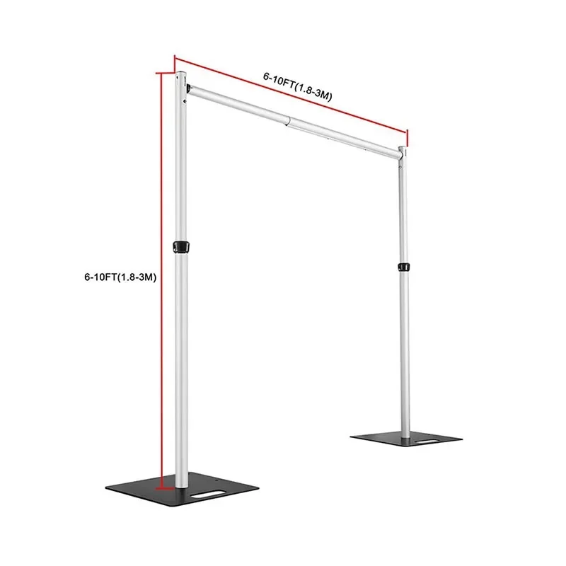 Adjustable Pipe And Drape Backdrop Stand Heavy Duty Double Crossbar Pipe And Drape Set