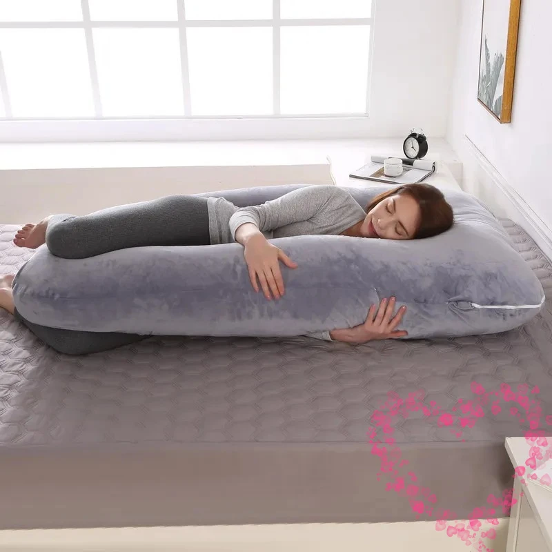 وسادة حمل، وسادة قابلة للفصل والغسل على شكل حرف U، وسادة رمي كبيرة، وسادة قطنية 120*70 سم