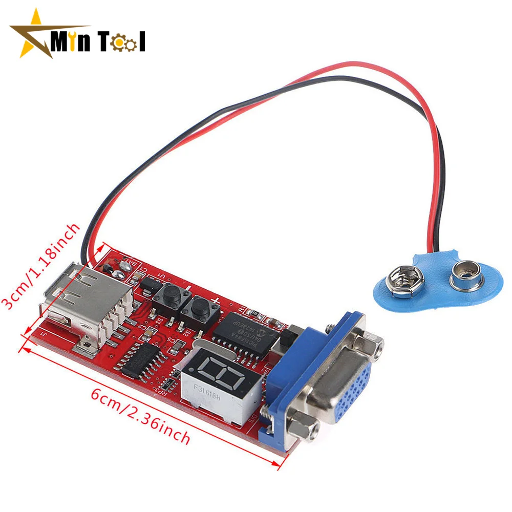 Generador de señal VGA probador LCD 15 salida de señal batería USB módulo Dual fuente de alimentación para herramienta de componente electrónico