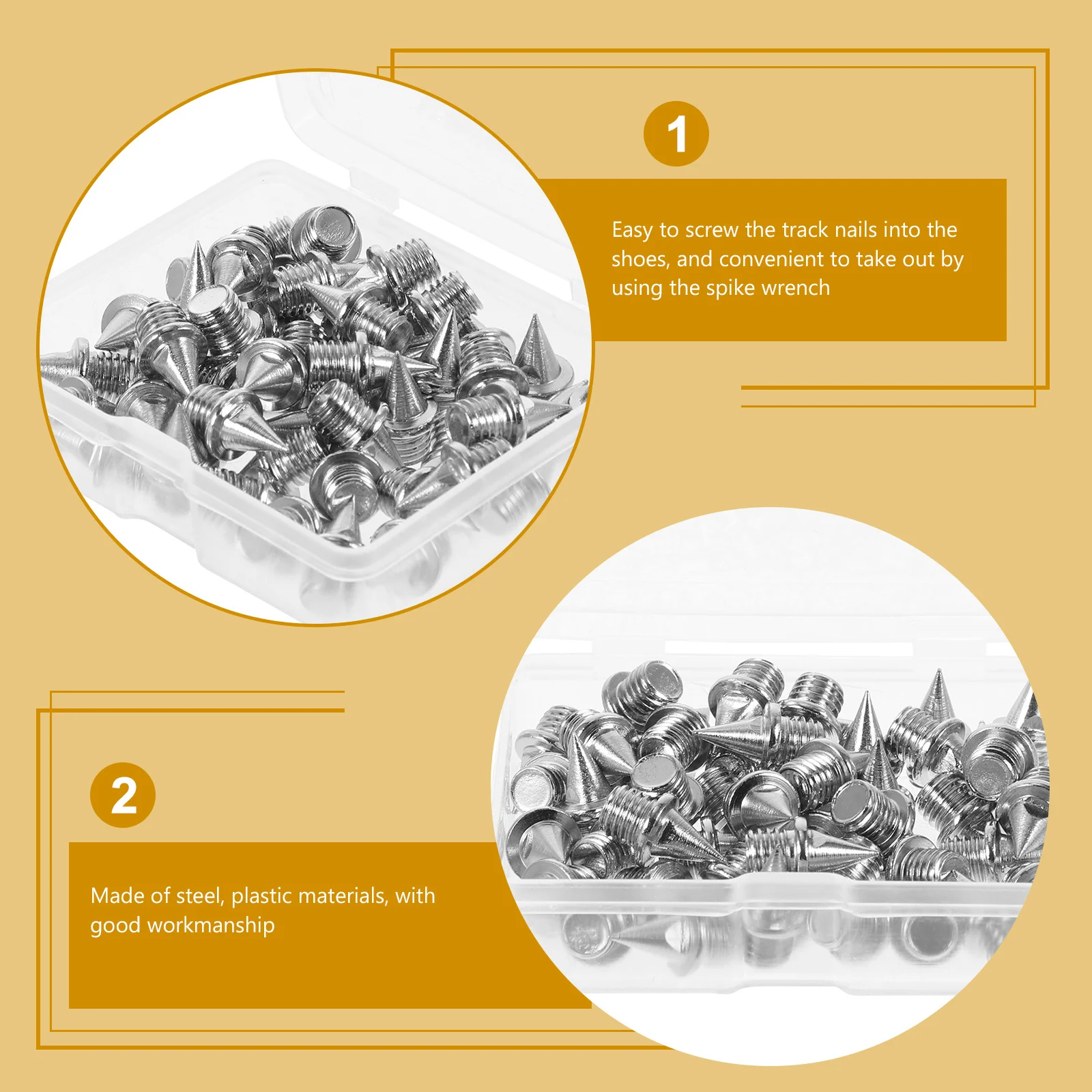 

1Set Steel Track Spikes Replacement Shoe Spikes for Sprinting Running Jump Training Anti-Slip with Wrench Shot Put Shoes