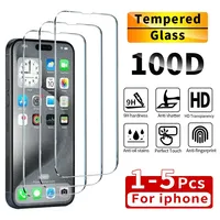 1-5Pcs Tempered Glass For iPhone 14 13 12 11 16 15 Pro Max Screen Protector For iPhone 7 8 SE X XS XR Protective Glass Film