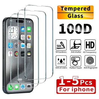 1-5Pcs Gehärtetem Glas Für iPhone 14 13 12 11 16 15 Pro Max Screen Protector Für iPhone 7 8 SE X XS XR Schutz Glas Film