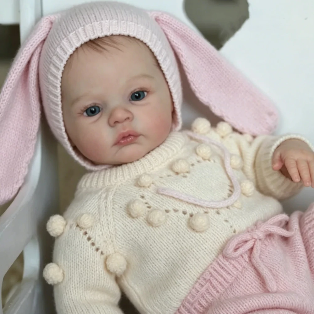 BZDOLL 19inch 48CM Handmade Craft, Birthday Gift, Cloth Body Reborn Baby Doll, Cute Sweet Lifelike Features