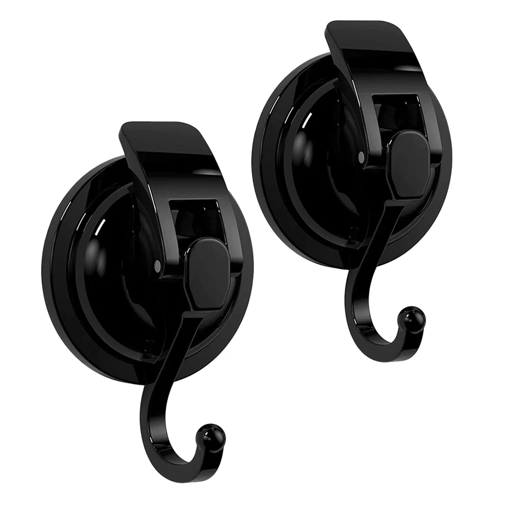

2 Pcs Suction Cup Hooks Non punching Wall mounted Bathroom Kitchen Removable Square Hangers Heavy Duty Universal Storage