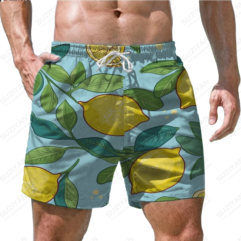 Obst 3D-Druckmuster Shorts Herren Outdoor Street Shorts bequeme Casual Shorts Sommer einfache Bades horts