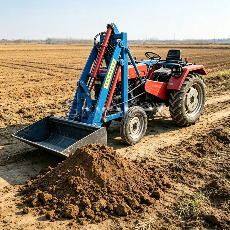 Compact Hydraulic Farm Tractor Front Loader Reinforced Agricultural Loading Device For Orchard Garden Narrow Space Farming Jobs view 3