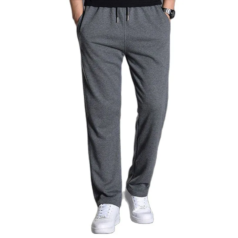 Thin Men's Sweatpants Joggers Pant Sport Tracksuit Wide Leg Straight Trouser Pl…