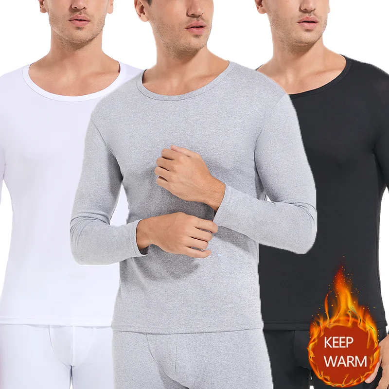 Thermal Underwear for Men Long Johns Layer Set for Cold Weather 2 Pieces Sets Crew Neck Top and Bottom Sets Loungewear