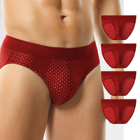 5pcs Men's ice silk underwear low waist antibacterial briefs summer thin mesh breathable shorts boys underwear