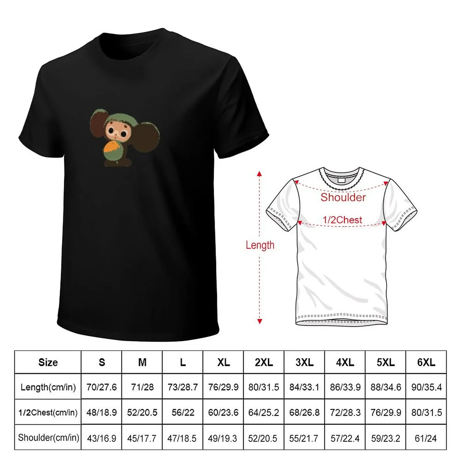 Cheburashka T-Shirt plus size tops boys animal print Blouse shirts graphic tee mens champion t shirts