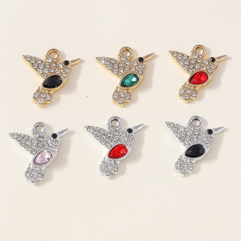 

20pcs 16x17mm Cartoon Crystal Alloy Animal Bird Charms Pendants for Making DIY Necklaces Earrings Bracelets Jewelry Findings