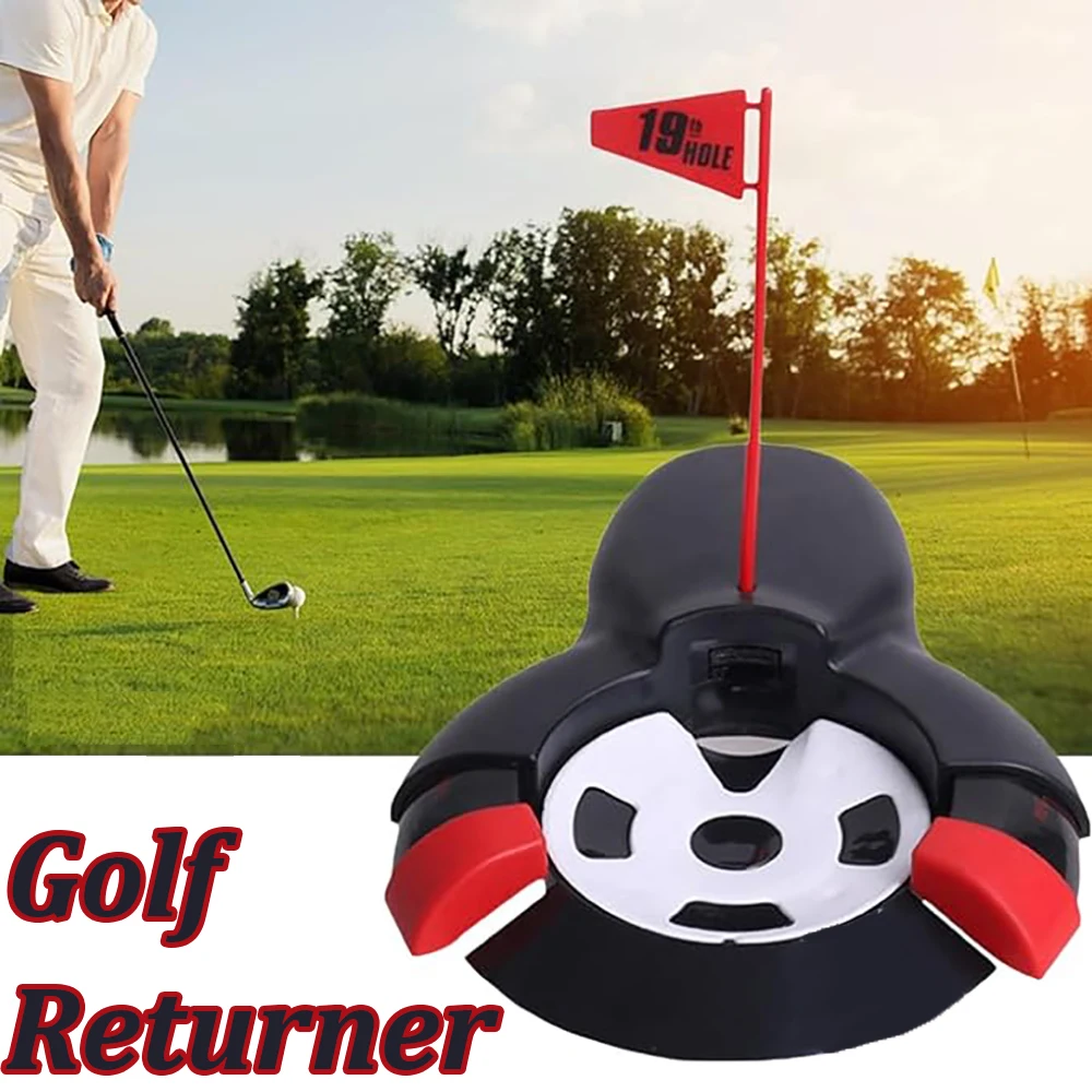 Golf Returner Automatic Training Tool Golf Automatic Putting Cups and Flag Golf Ball Return Putting Machine Practice Equipment