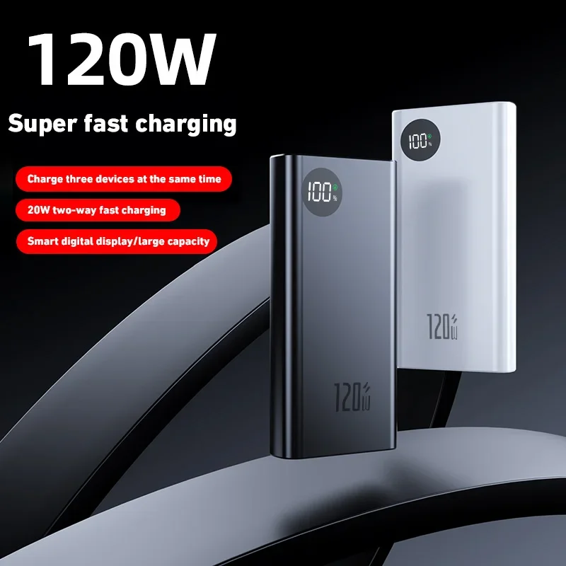 

NEW 120W Power Bank Super Fast Charging 50000mah Ultralarge Capacity For Mobile Power External Battery For Iphone Xiaomi Samsung