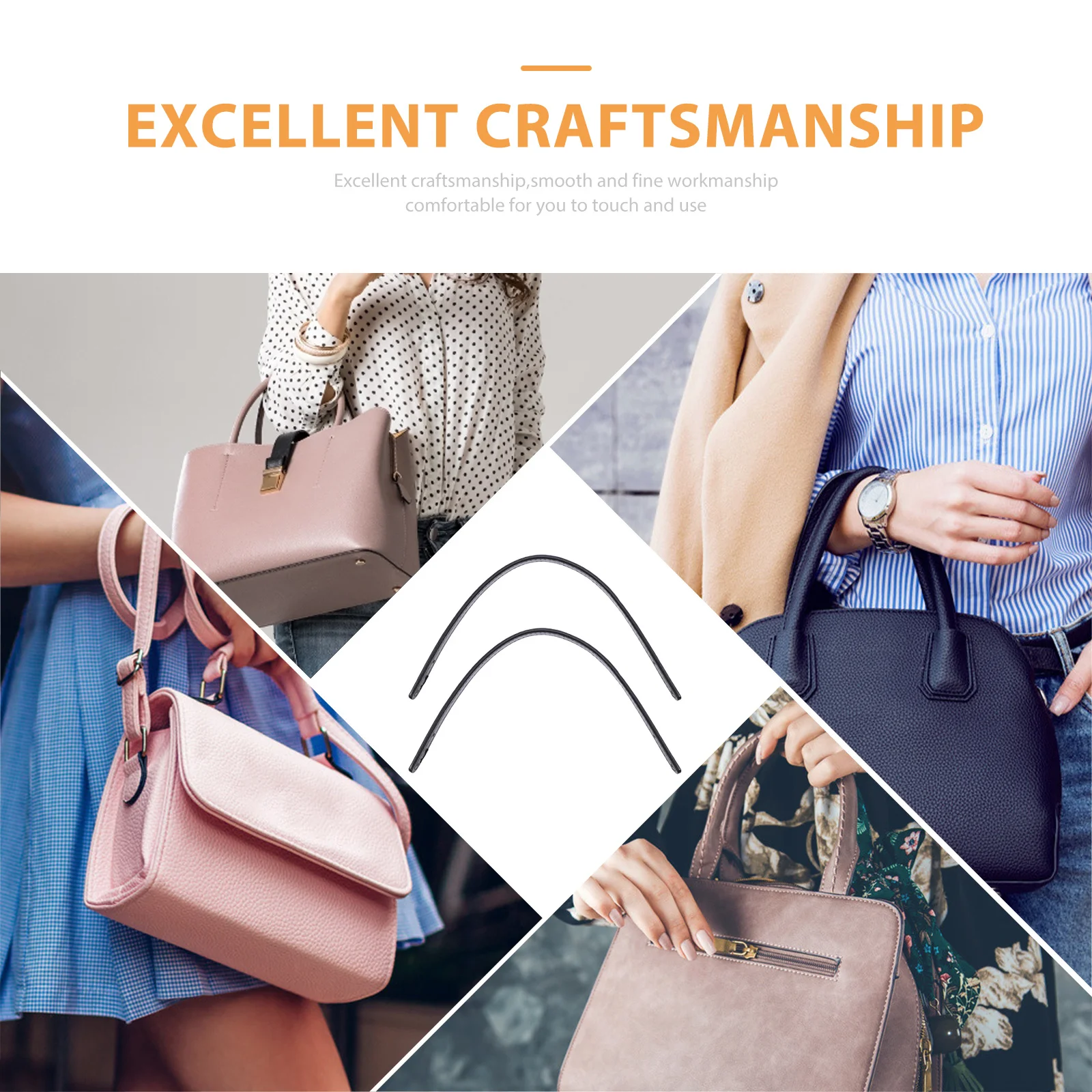 

1Pair PU Handbag Strap 30cm Durable Replacement Accessory Rivets Bag Supplies Handbag Strap Bag Accessory