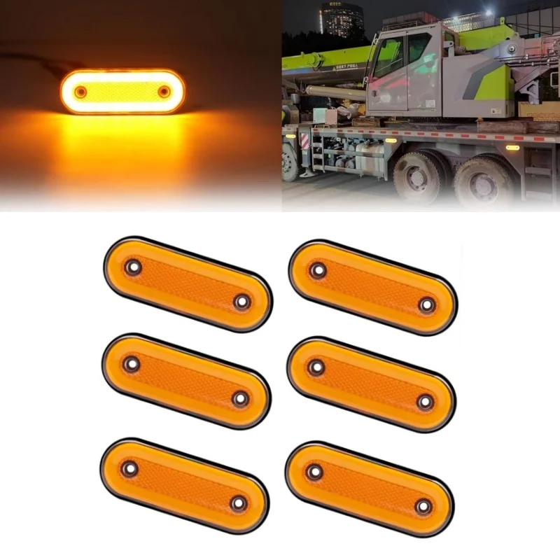 

12V 24V Oval LED Side Light Front Rear Clearance Side Marker Lamp Parking Light Trailer Trailer Camper Pickup Surface Mount