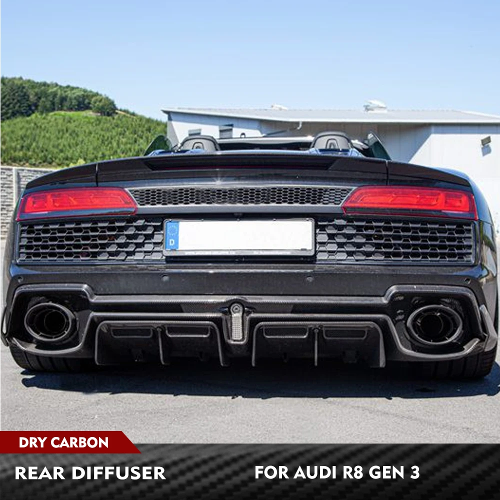 

For Audi R8 V10 GT Performance Coupe 2023 Facelift Gen 3 Prepreg Dry Carbon Car Rear Bumper Diffuser Lip Spoiler Rear Body Kits