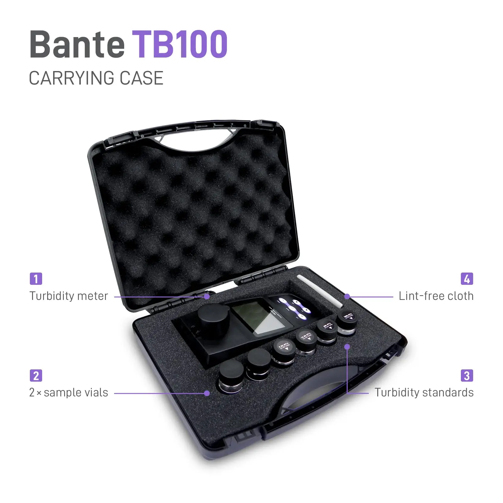 Medidor de Turbidez Digital de Laboratório West Tune TB100 para Teste de Transparência da Água