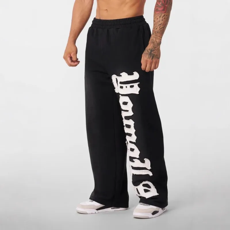 

2025 American Fashion Wide Leg Pants New Letter Printed Women's Loose Casual Trendy Sanitary Pants Female Clothing