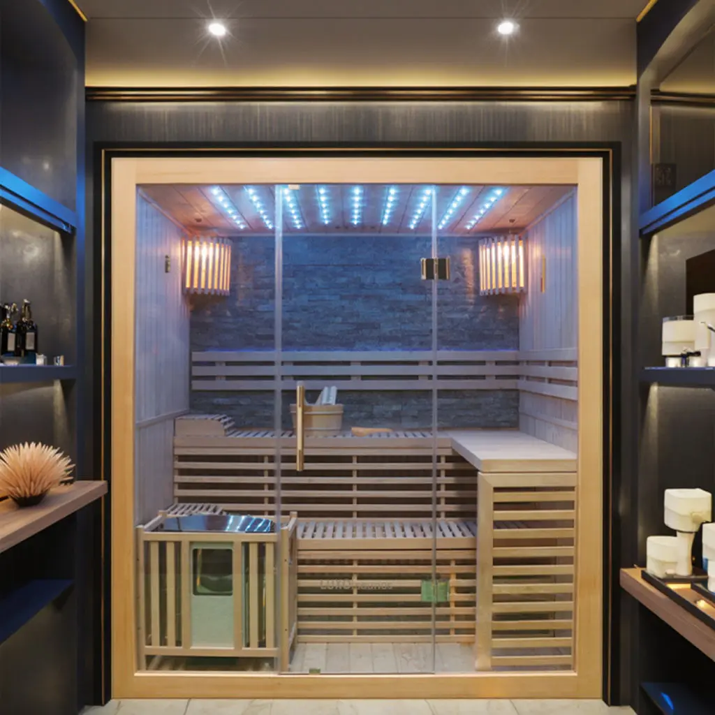2 Person Sauna Indoor Large Family Sauna Cabin with Bluetooth Audio